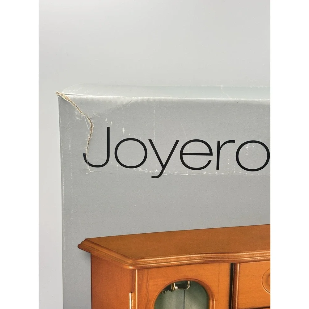Joyero jewelry armoire features five drawers, two side doors NEW